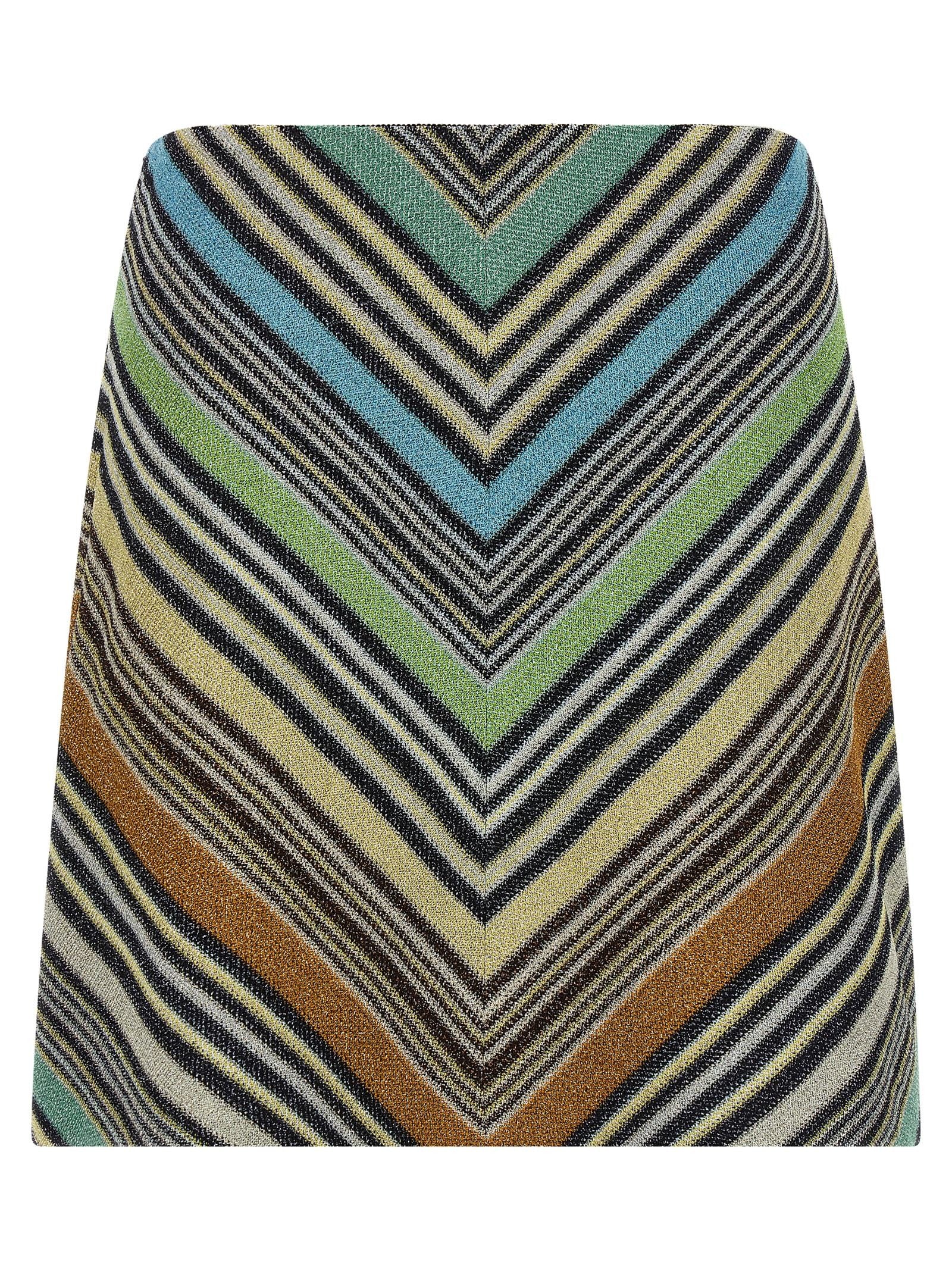 Missoni Geometric Pattern Skirt Gold