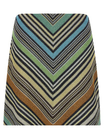 Missoni Geometric Pattern Skirt Gold