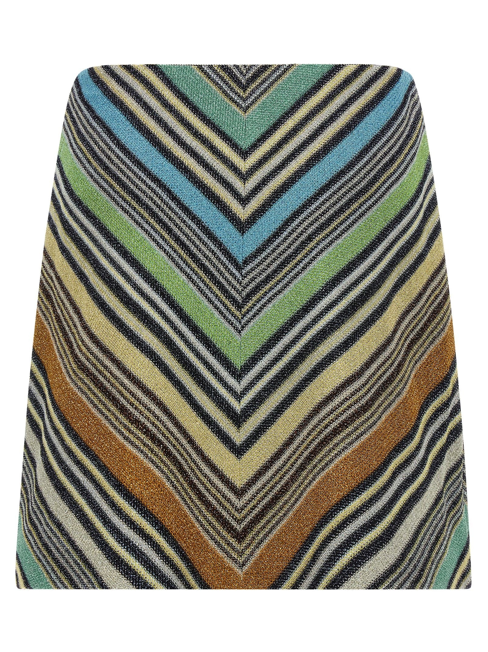 Missoni Geometric Pattern Skirt Gold