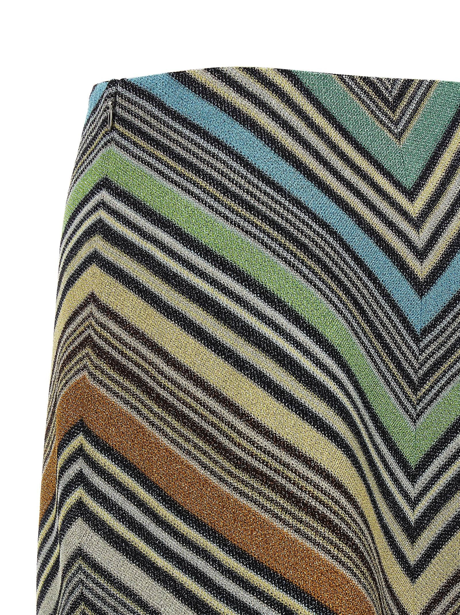 Missoni Geometric Pattern Skirt Gold