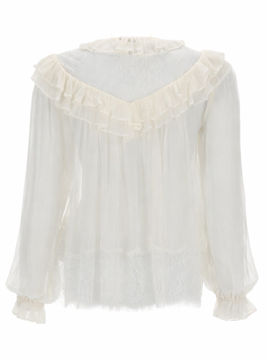 self-portrait Women's Georgette Blouse White