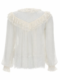 self-portrait Women's Georgette Blouse White