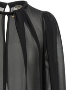 Elisabetta Franchi Georgette Jacket Black, view 3