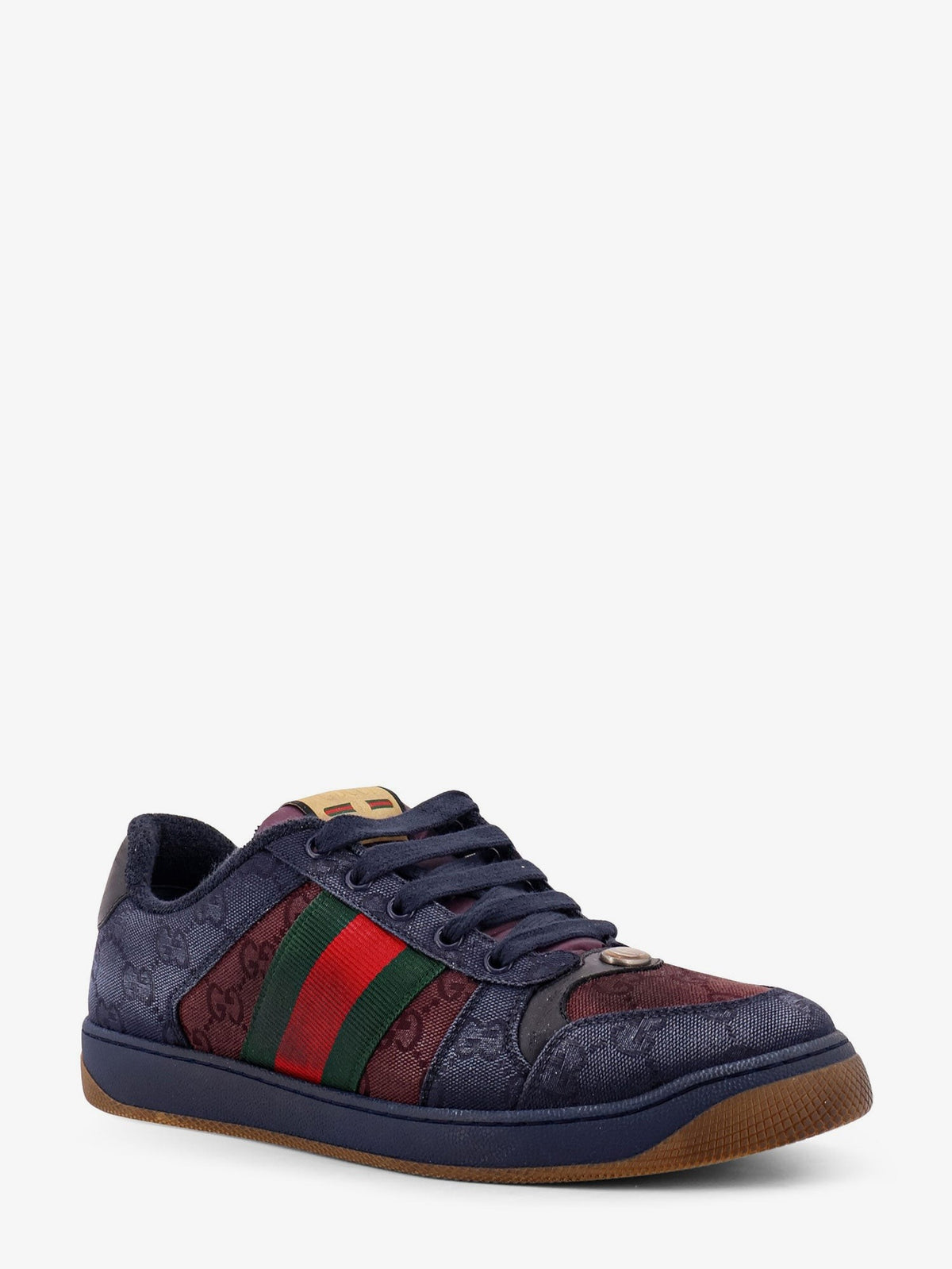 Gucci Men's GG Bicolor Fabric Sneakers Blue, view 2