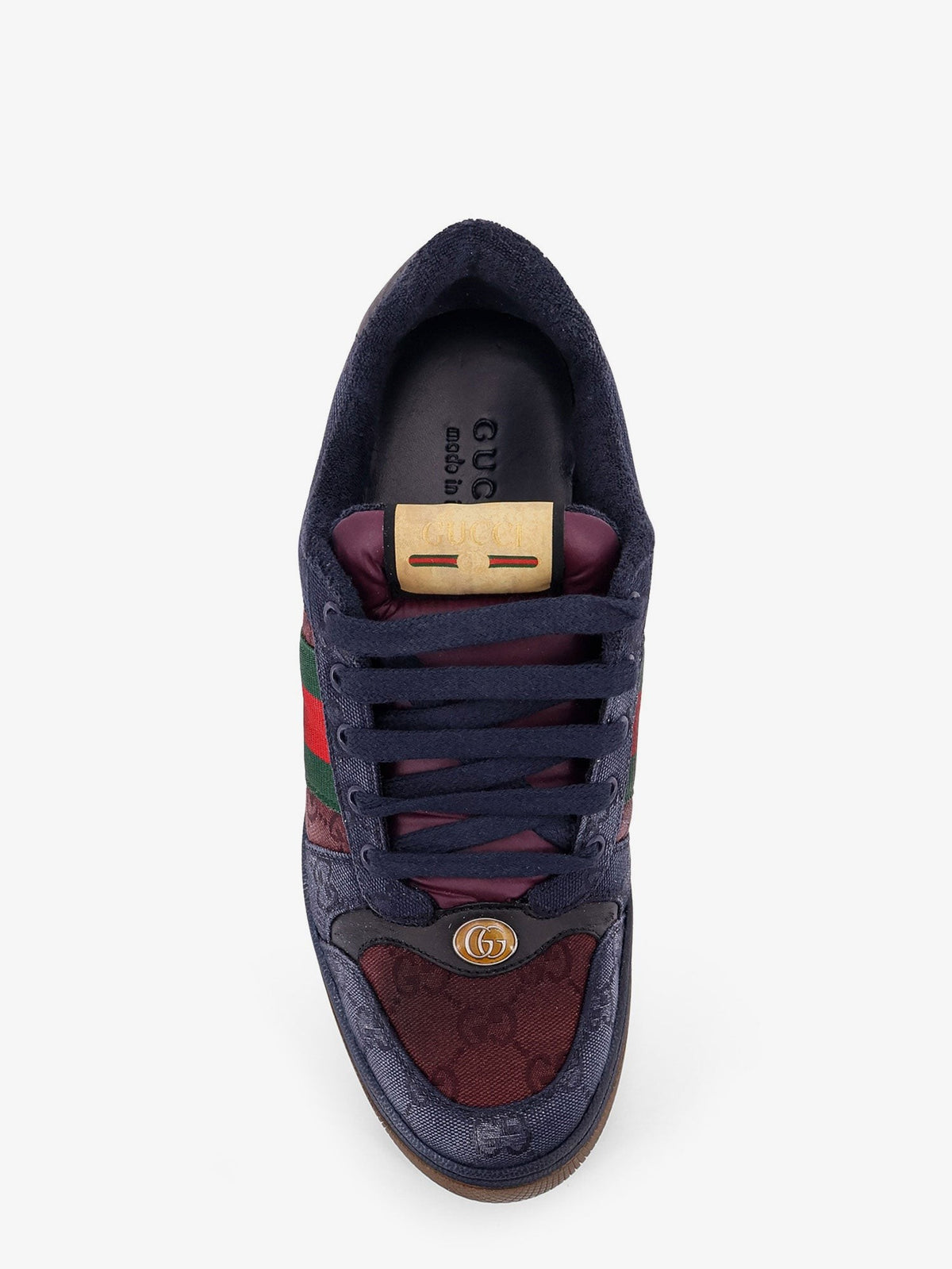 Gucci Men's GG Bicolor Fabric Sneakers Blue, view 5