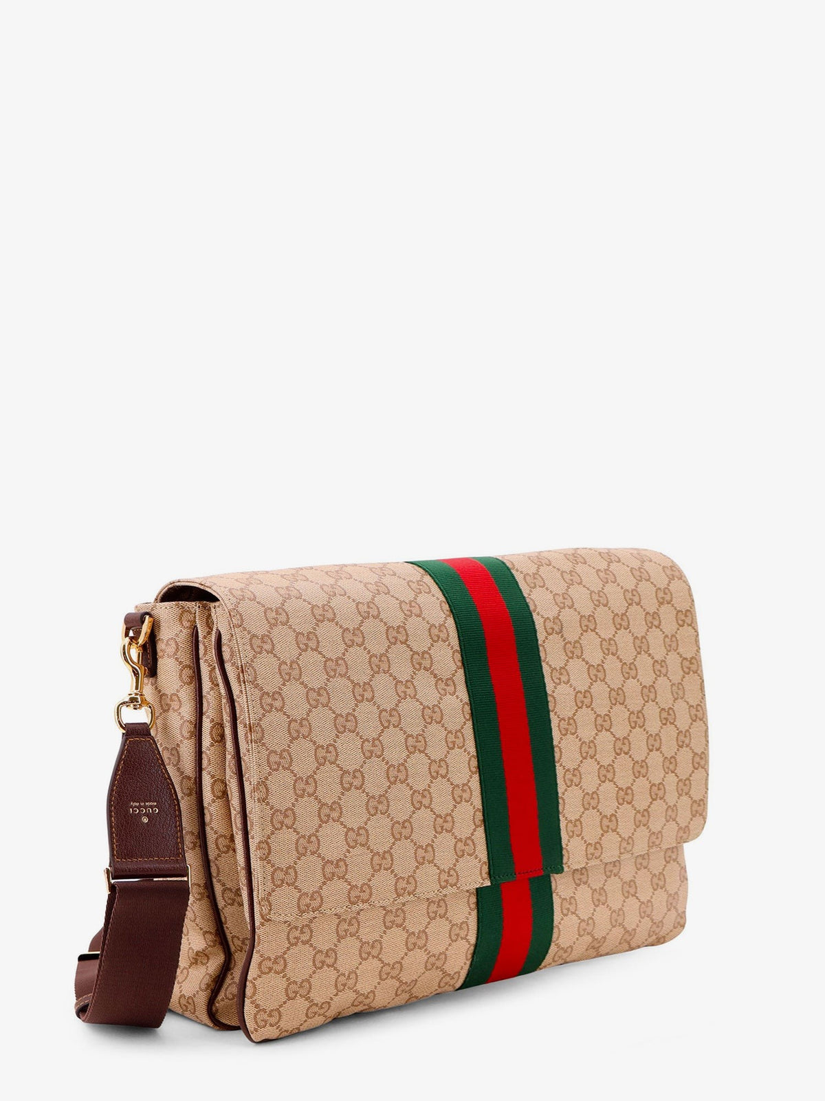 Gucci Men's GG Canvas Crossbody Bag Beige, view 3
