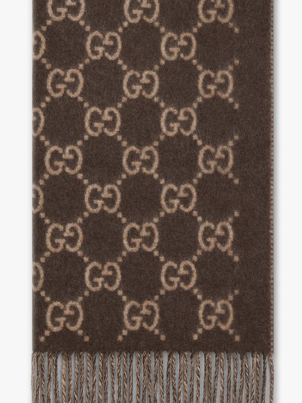 Gucci Men's GG Cashmere Scarf Beige, view 2