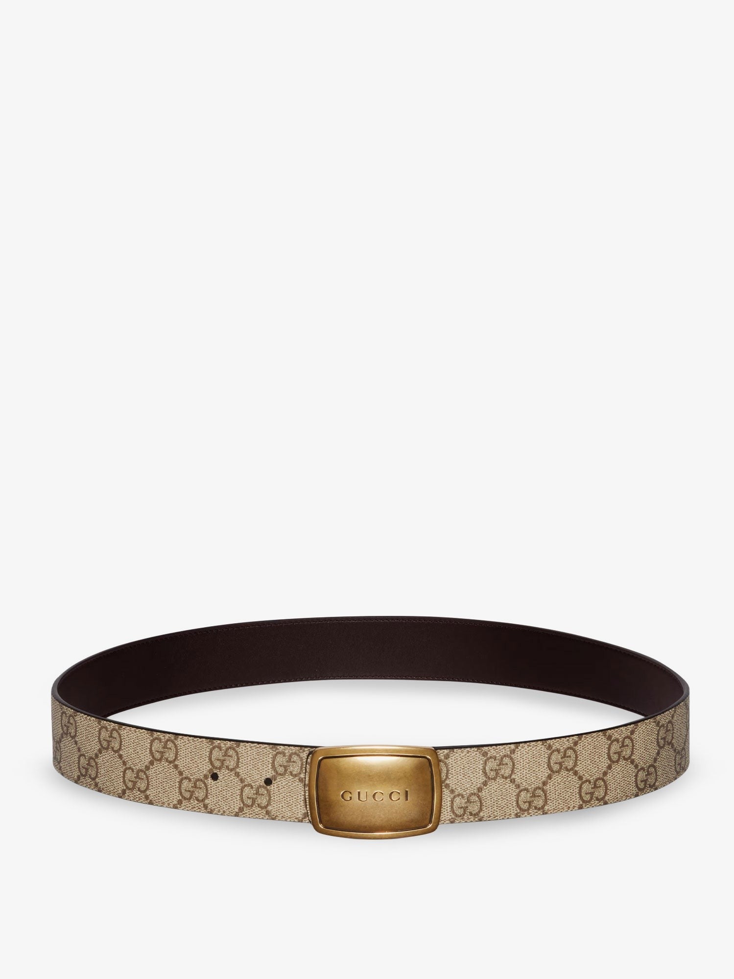 Gucci Men's GG Coated Canvas Belt Brown