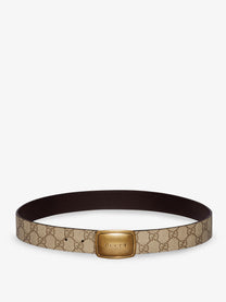 Gucci Men's GG Coated Canvas Belt Brown