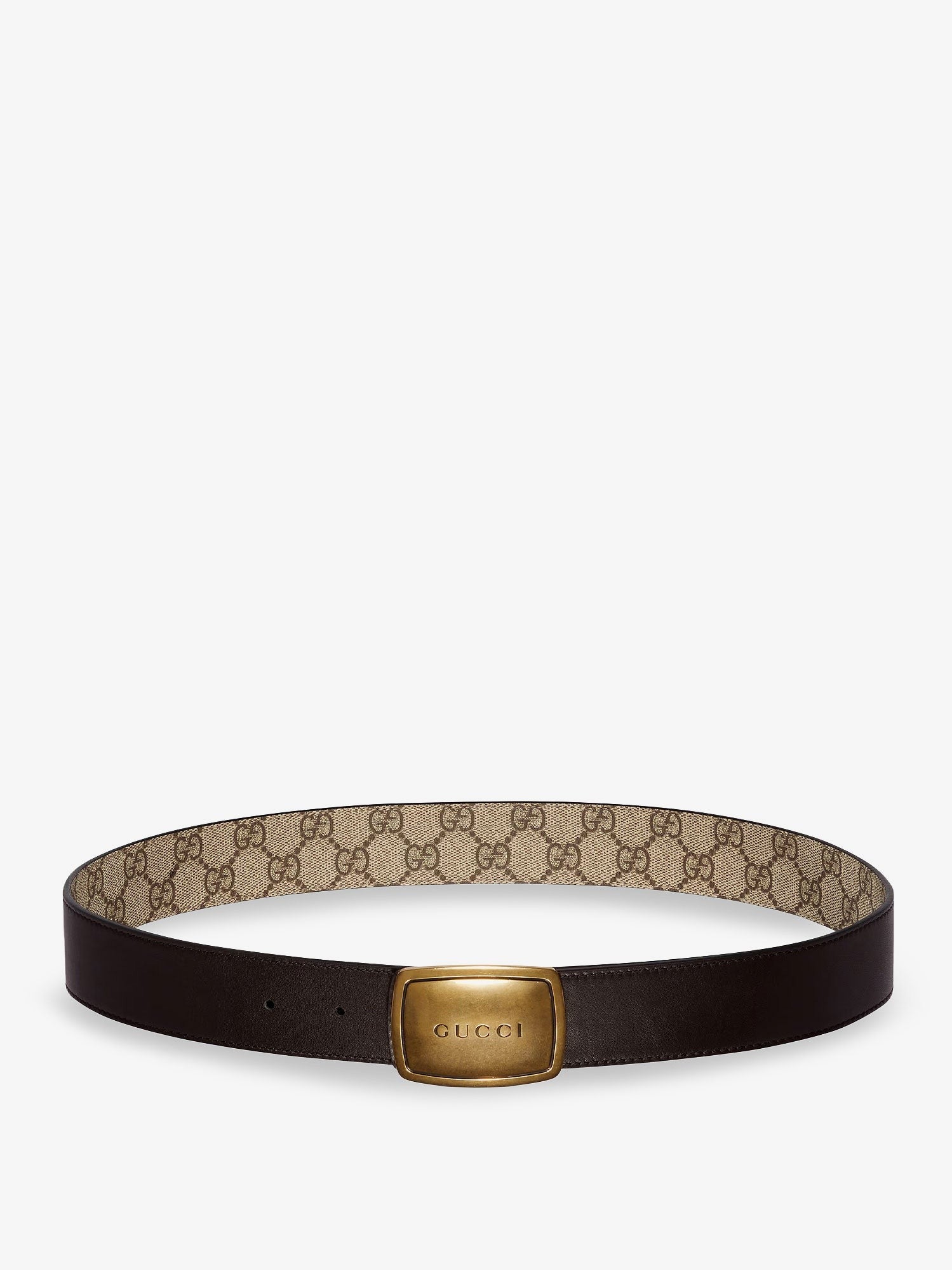 Gucci Men's GG Coated Canvas Belt Brown