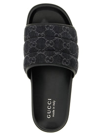 Gucci GG Denim Slides Black
