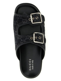 Gucci GG Denim Slides Black