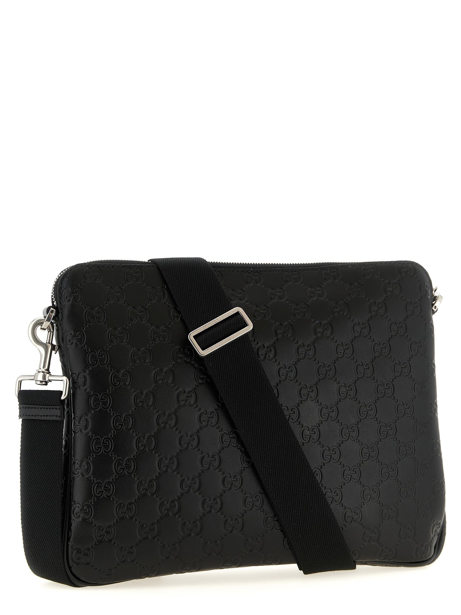Gucci GG Emblem Medium Shoulder Bag Black