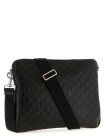 Gucci GG Emblem Medium Shoulder Bag Black