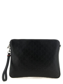 Gucci GG Emblem Medium Shoulder Bag Black
