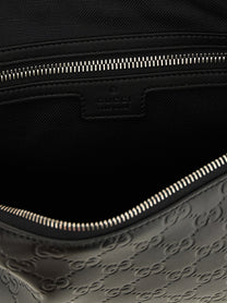 Gucci GG Emblem Medium Shoulder Bag Black