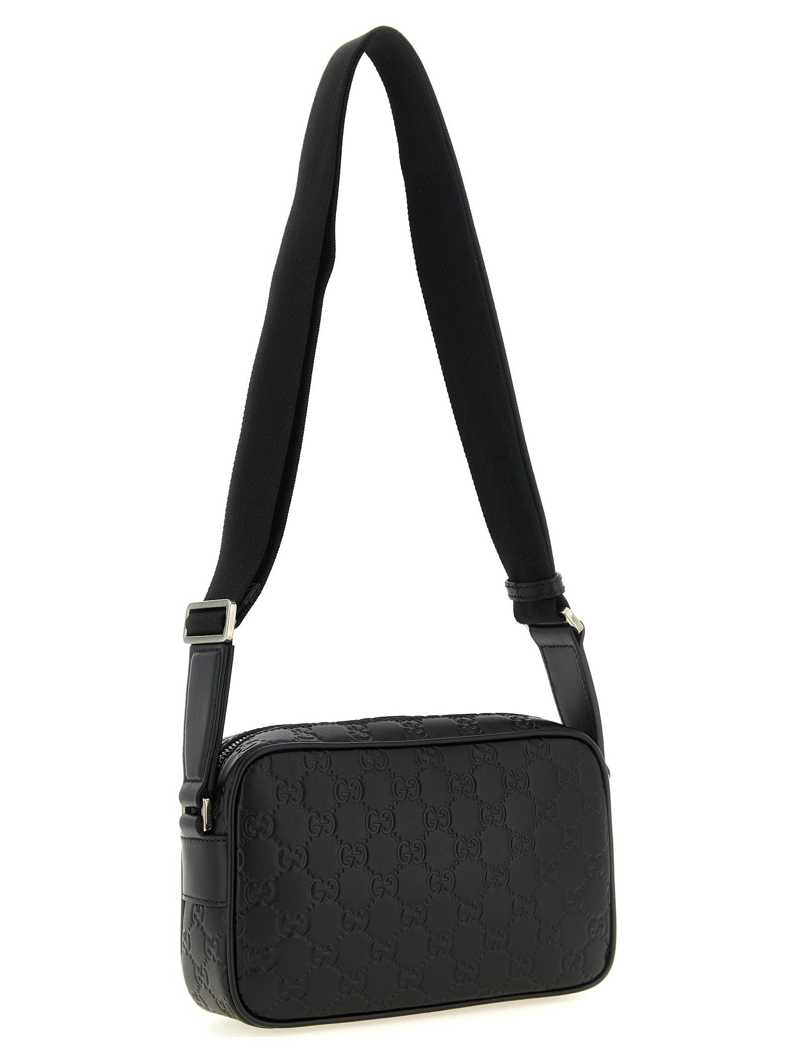 Gucci GG Emblem Small Crossbody Bag Black