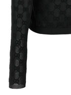 Gucci GG Embroidery Cardigan Black, view 4