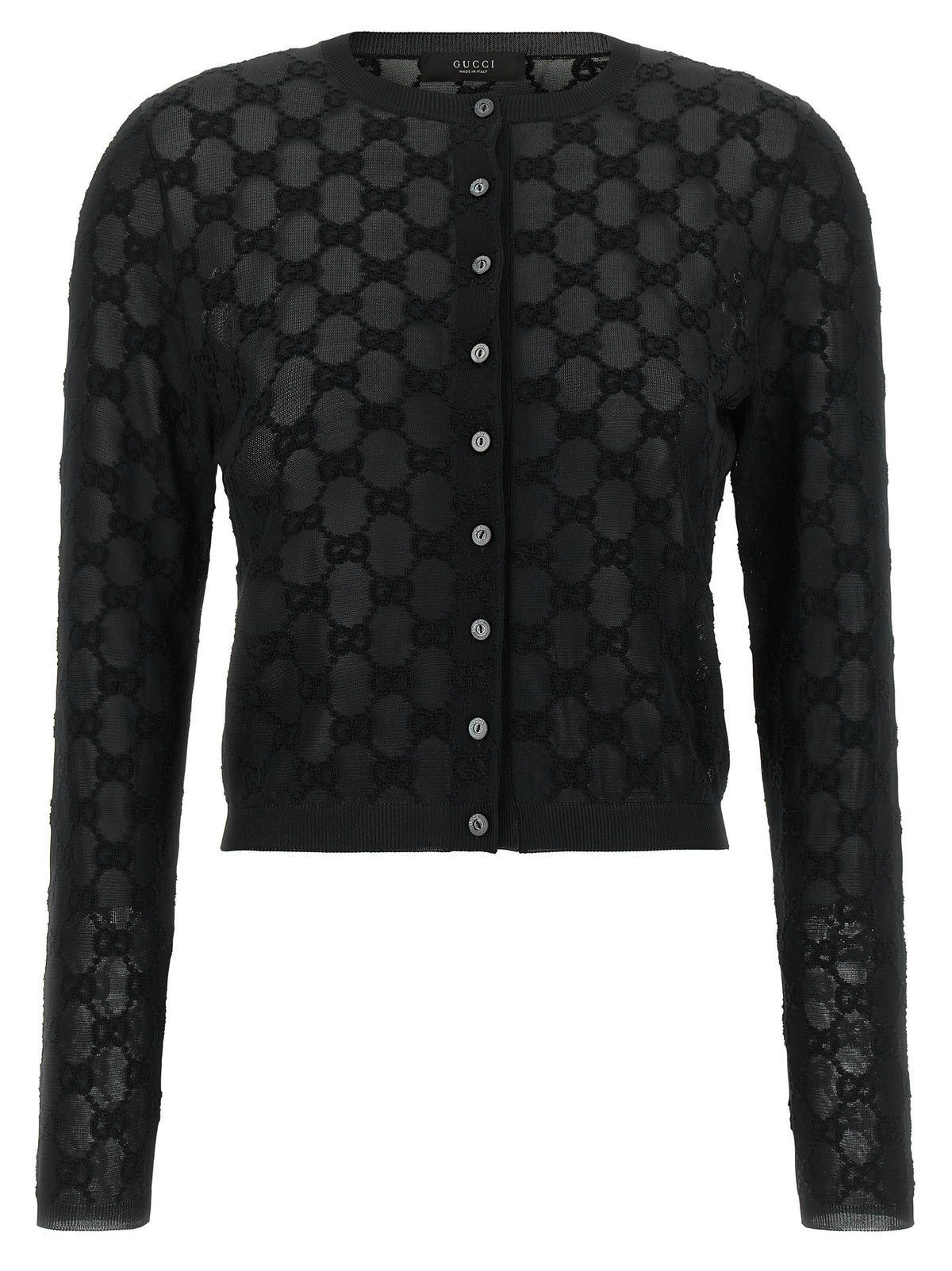 Gucci GG Embroidery Cardigan Black
