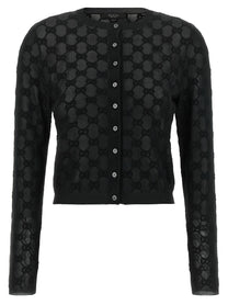 Gucci GG Embroidery Cardigan Black