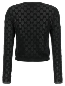 Gucci GG Embroidery Cardigan Black, view 2