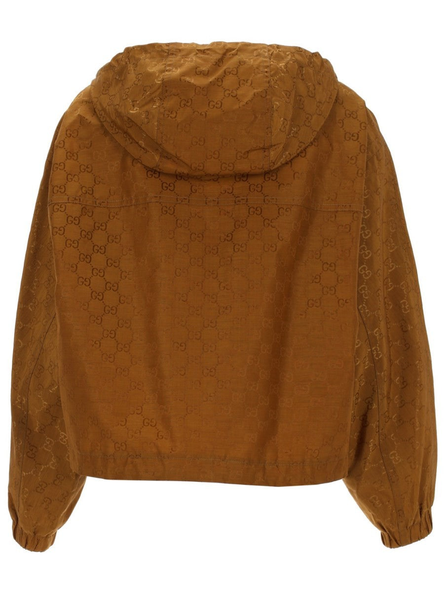 Gucci Women's GG Fabric Bomber Jacket Brown