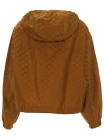 Gucci Women's GG Fabric Bomber Jacket Brown