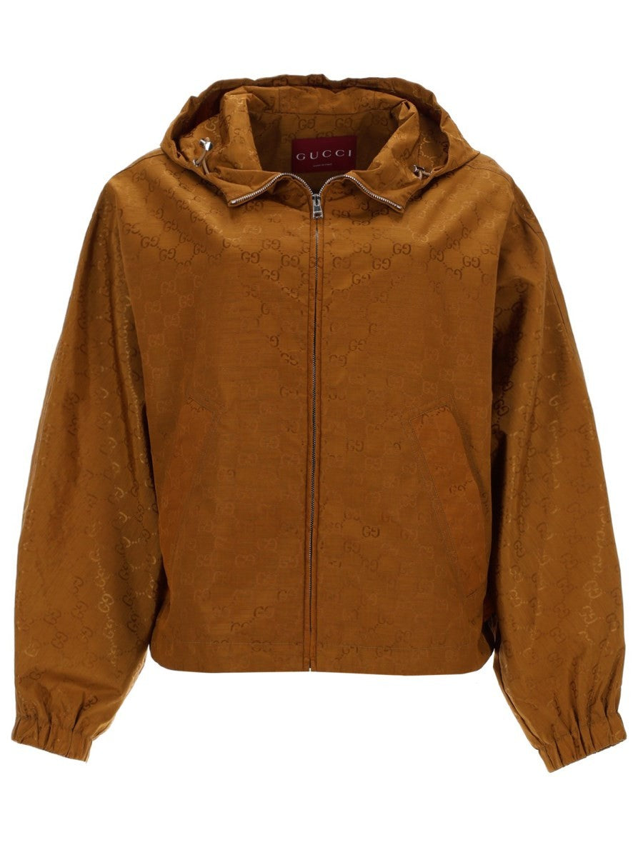 Gucci Women's GG Fabric Bomber Jacket Brown