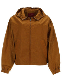 Gucci Women's GG Fabric Bomber Jacket Brown