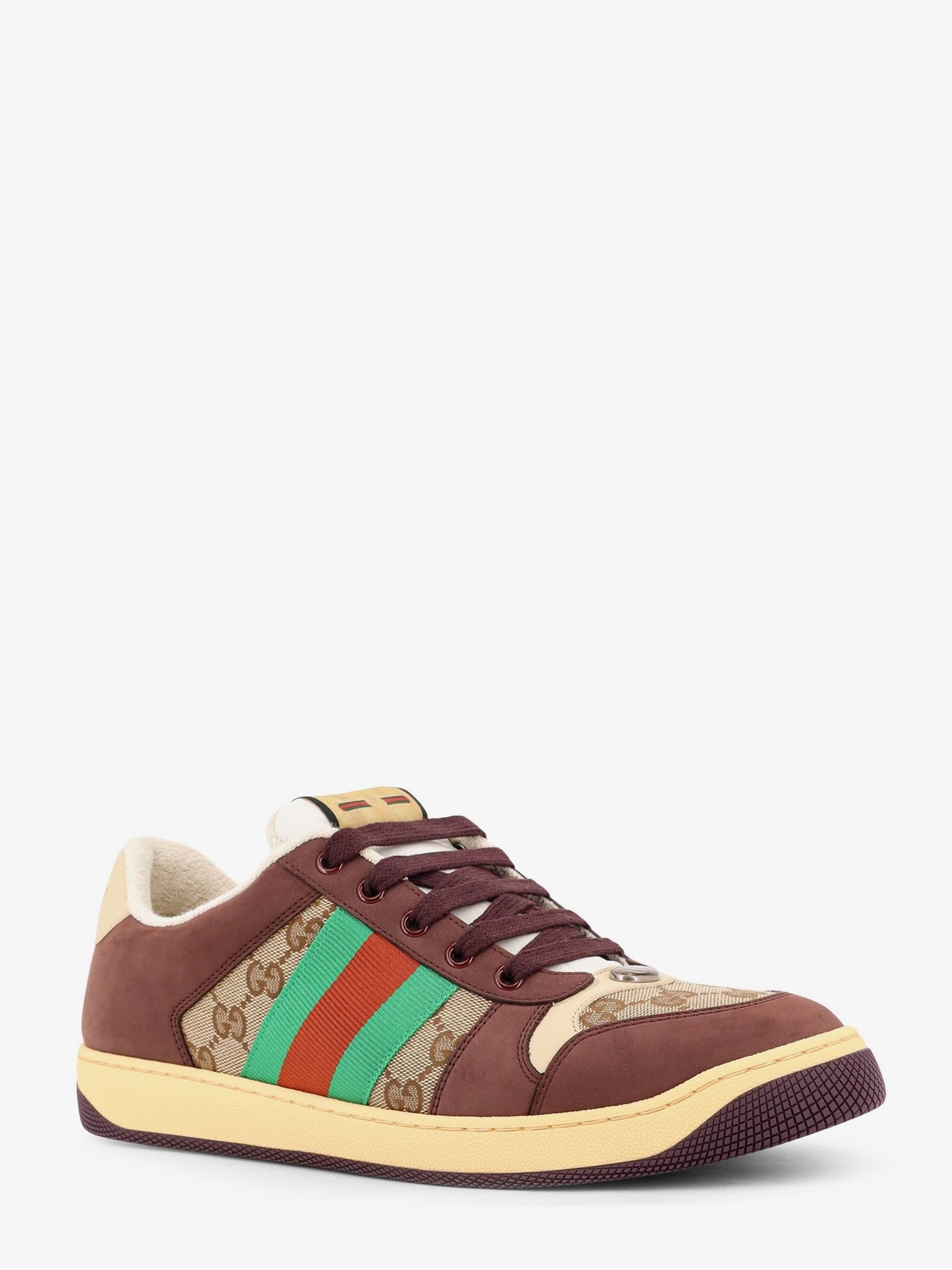Gucci Men's GG Fabric Leather Sneakers Multicolor