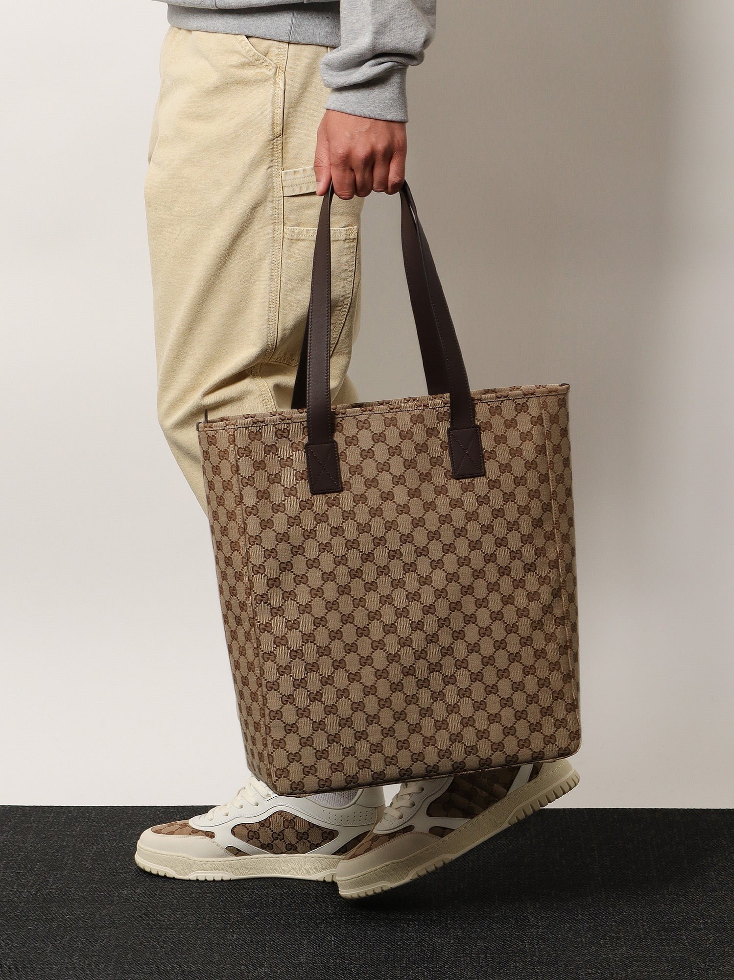 Gucci Men's GG Fabric Shopping Bag Brown