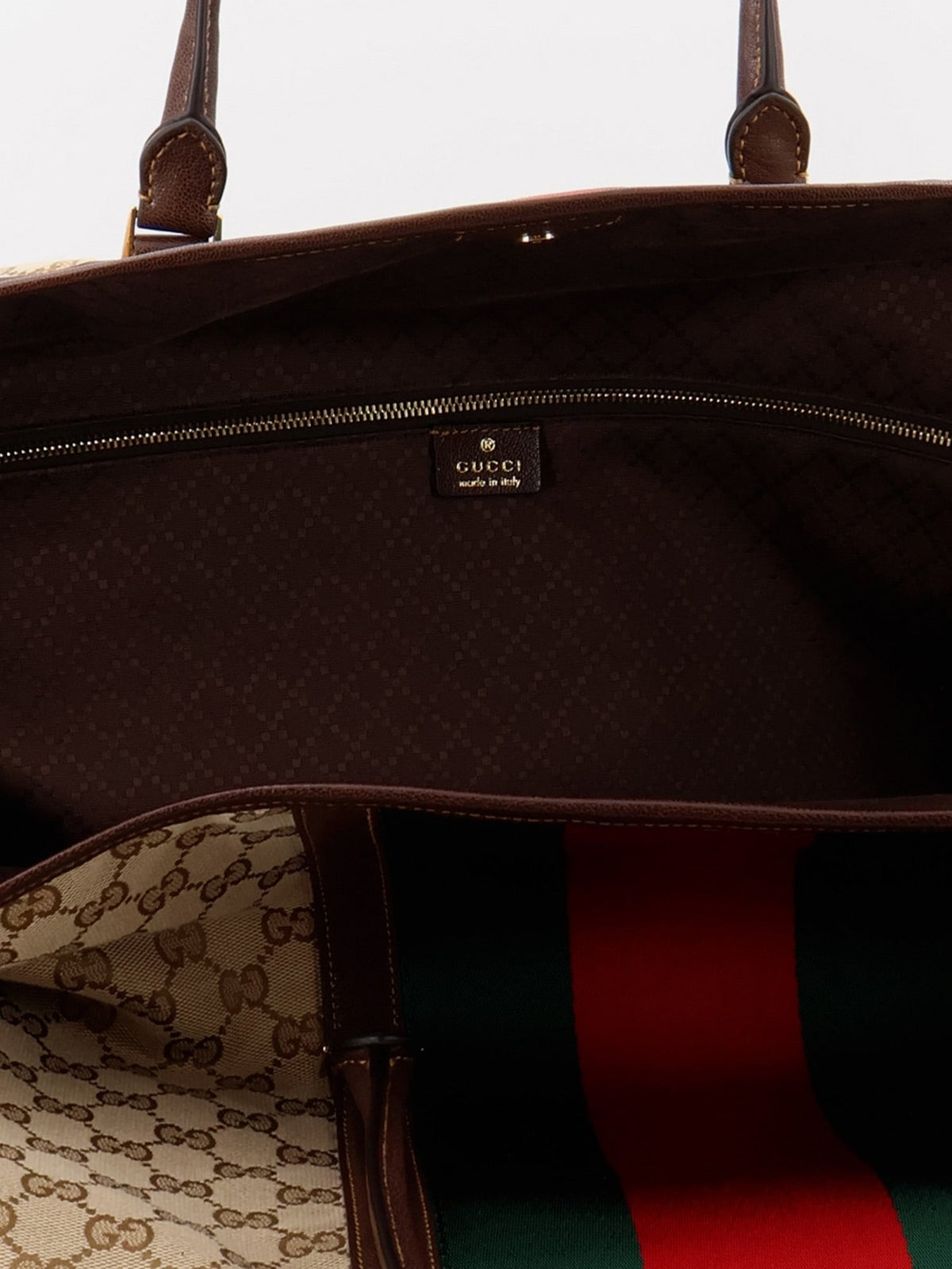 Gucci Men's GG Fabric Travel Bag Beige