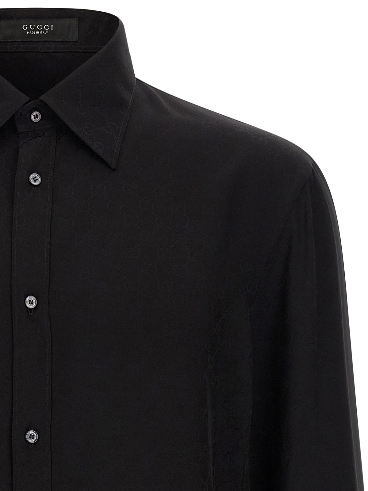 Gucci GG Fluid Fabric Shirt Black, view 3