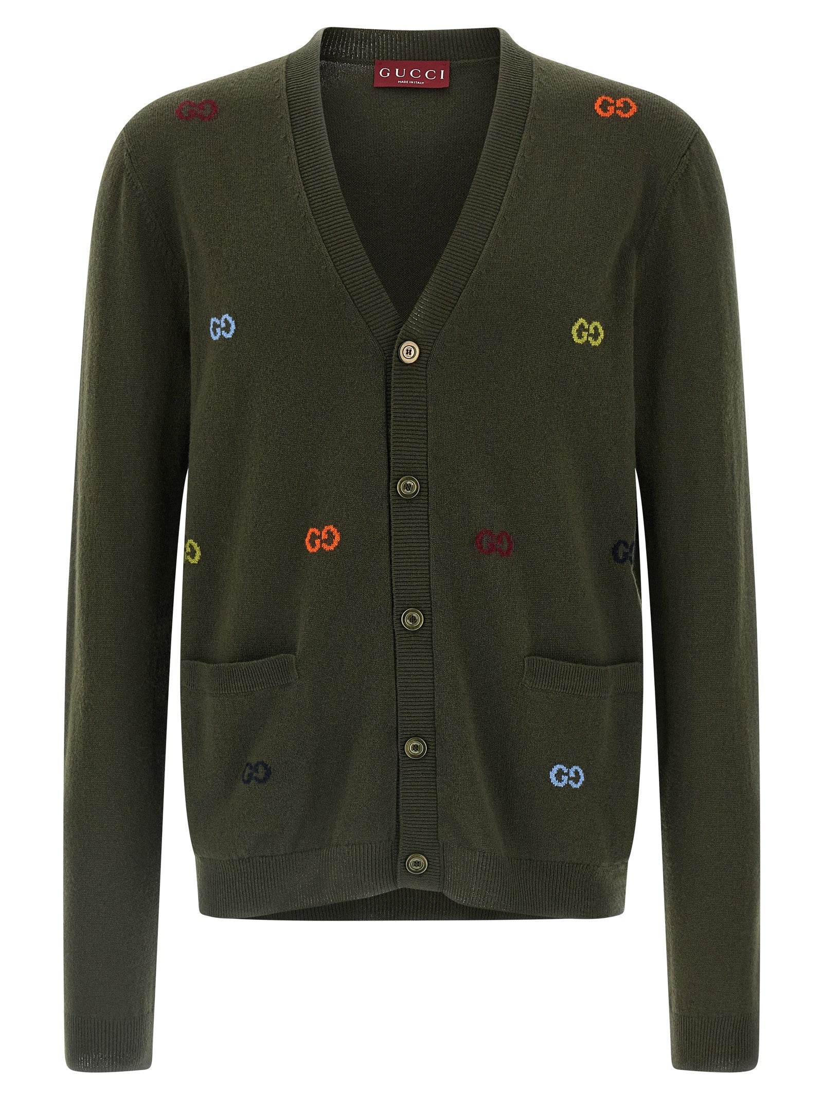Gucci GG Intarsia Cardigan Green