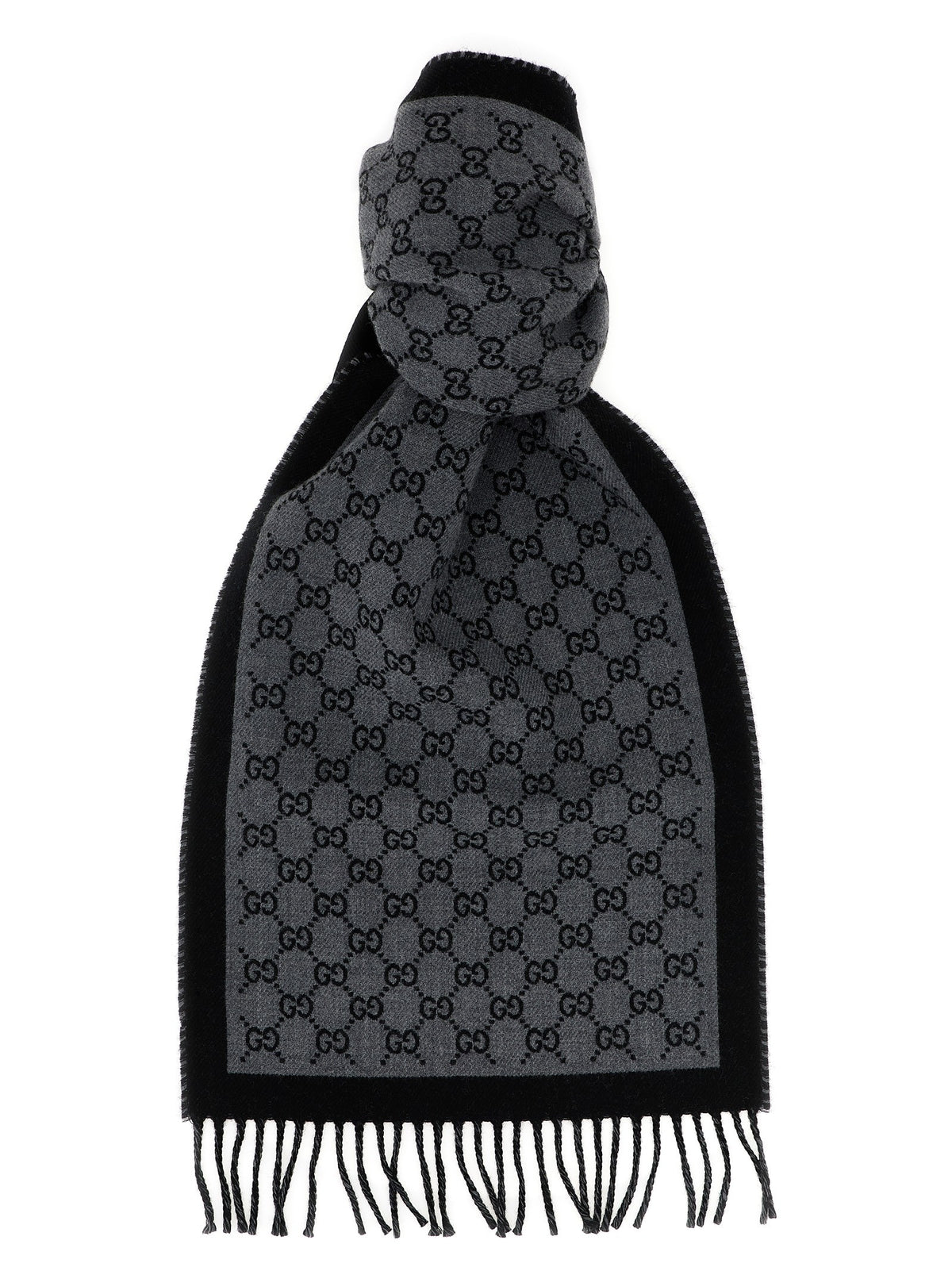 Gucci GG Jacquard Scarf Grey