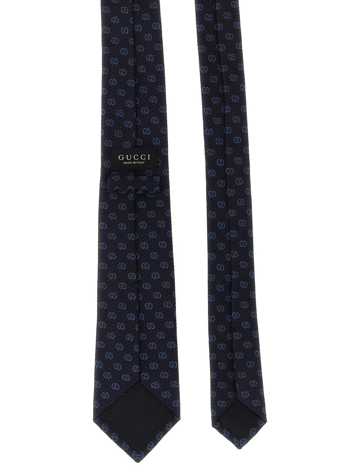 Gucci GG Jacquard Silk Tie Blue