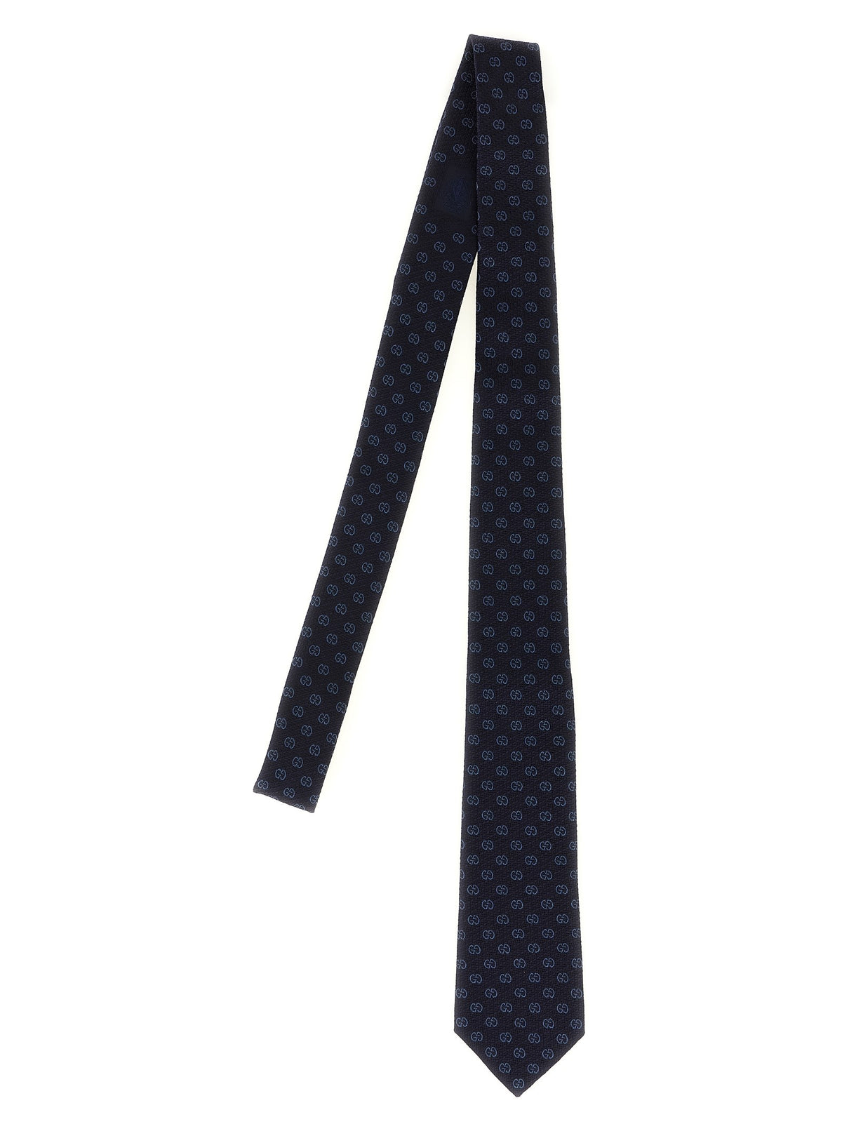 Gucci GG Jacquard Silk Tie Blue