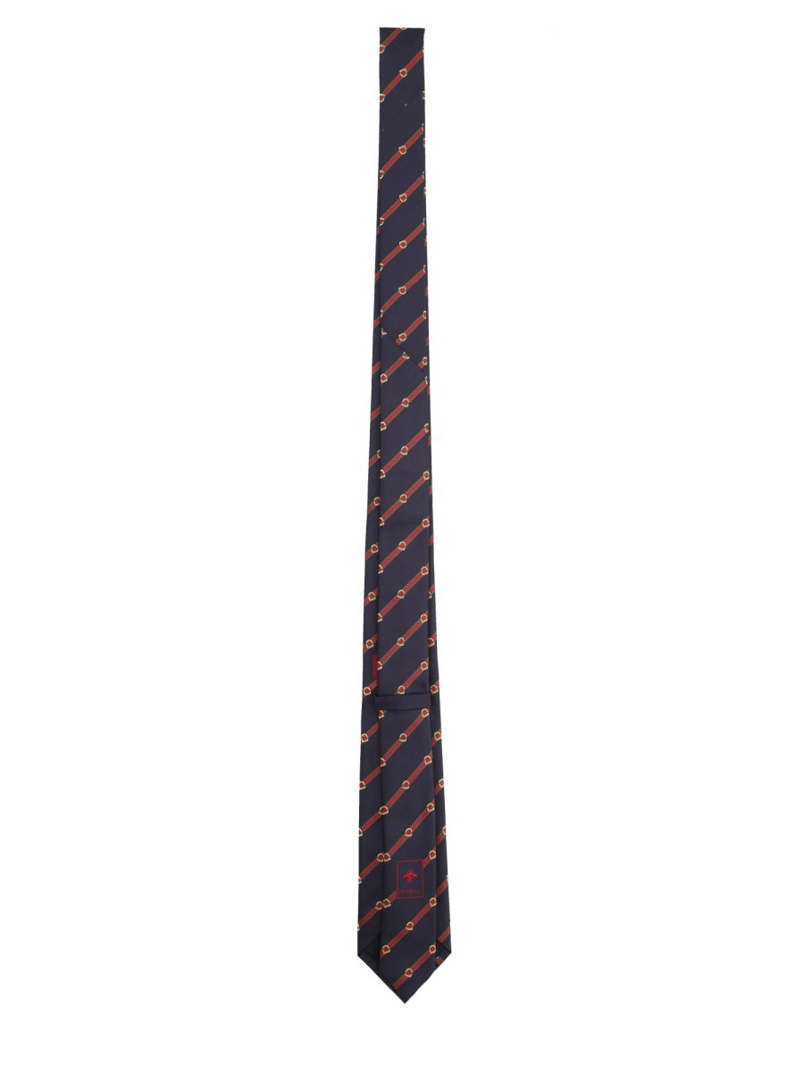 Gucci Men's GG Jacquard Tie and Stirrup Blue