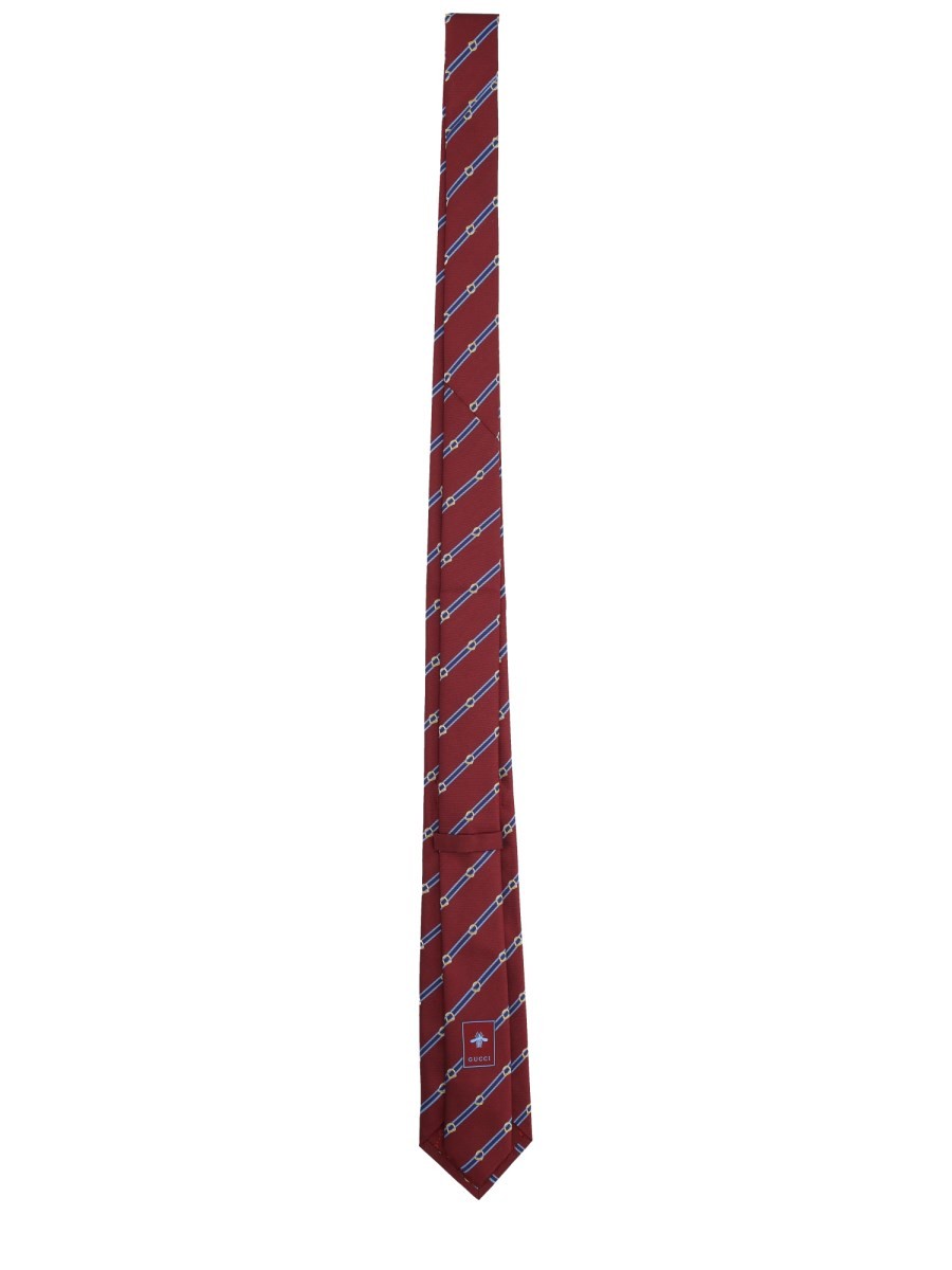 Gucci Men's GG Jacquard Tie and Stirrup Red