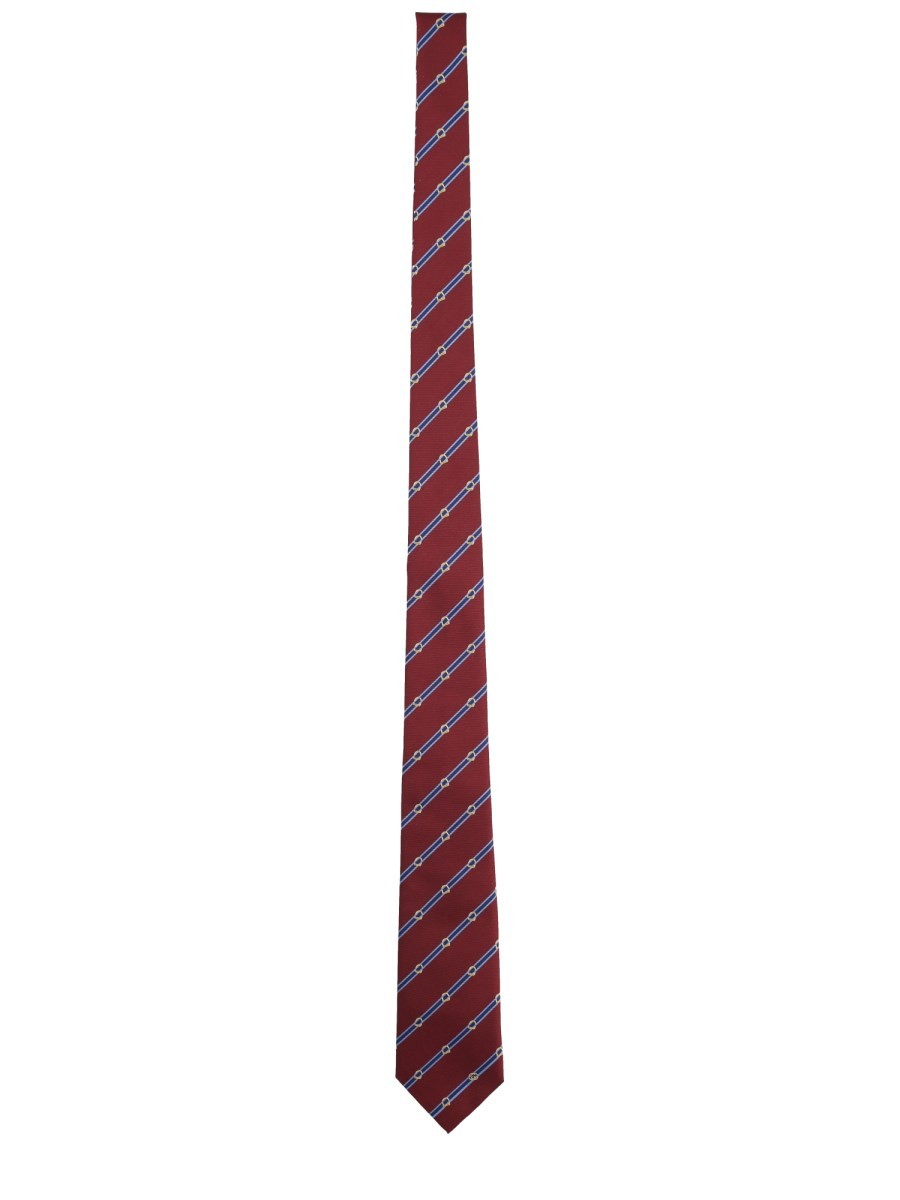 Gucci Men's GG Jacquard Tie and Stirrup Red