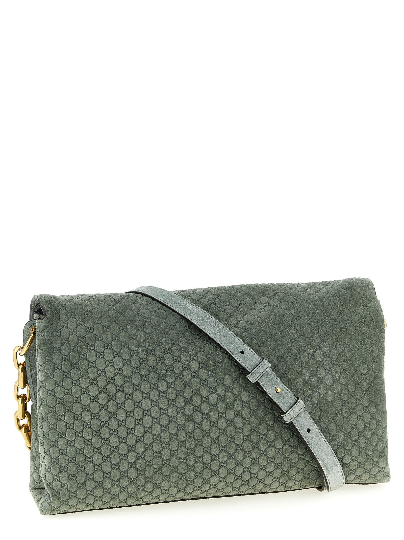 Gucci GG Large Suede Shoulder Bag Green