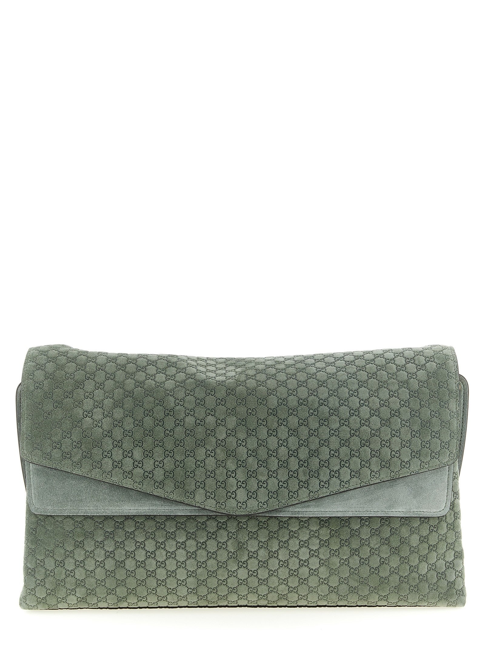 Gucci GG Large Suede Shoulder Bag Green