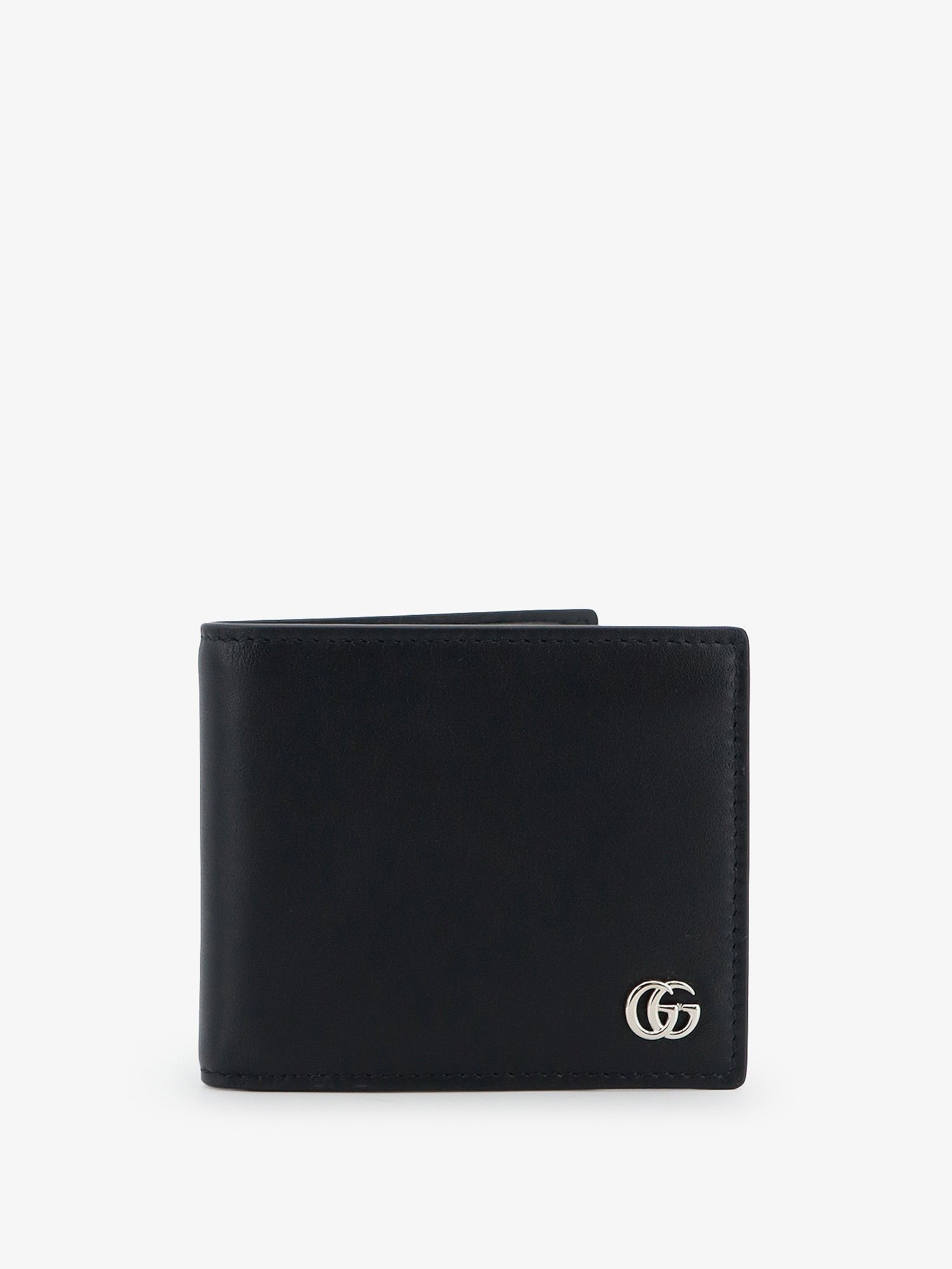 Gucci Men's GG Marmont Bi Fold Leather Wallet Black