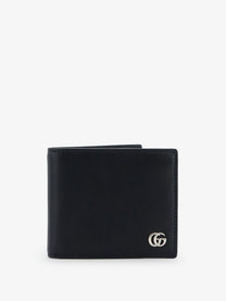 Gucci Men's GG Marmont Bi Fold Leather Wallet Black