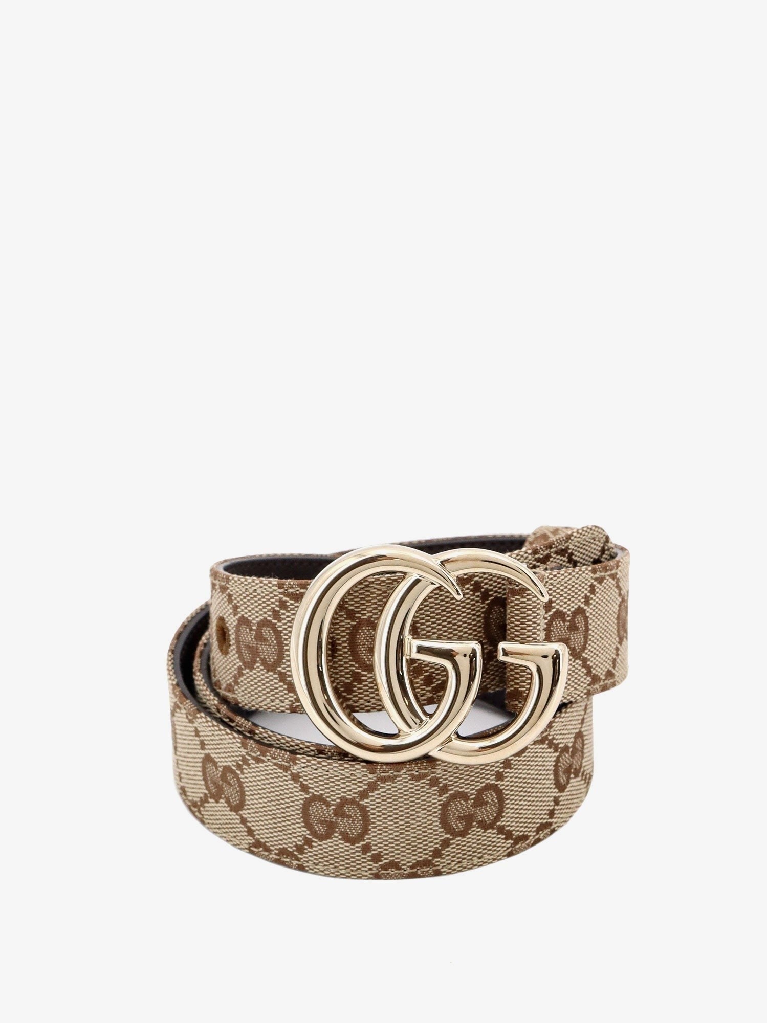 Gucci Women's GG Marmont Coated Canvas Belt Beige