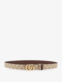 Gucci Men's GG Marmont GG Fabric Reversible Belt Beige