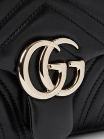 Gucci Women's GG Marmont Leather Crossbody Bag Black