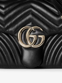 Gucci Women's GG Marmont Leather Crossbody Bag Black