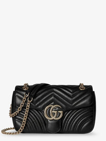 Gucci Women's GG Marmont Leather Crossbody Bag Black