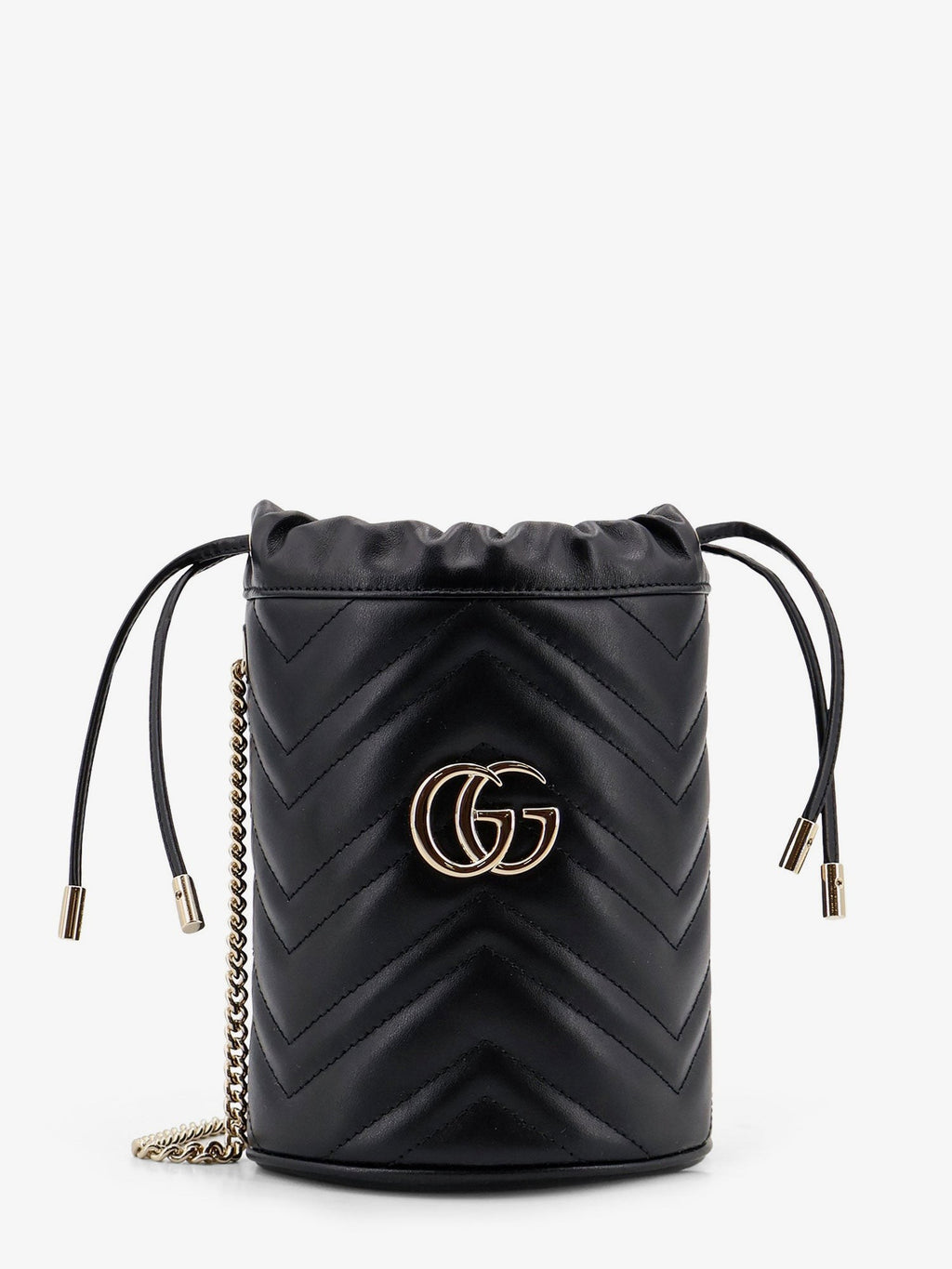 Gucci Women's GG Marmont Matelassé Leather Bucket Bag Black